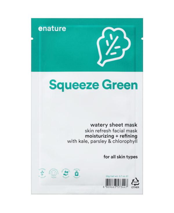 E NATURE Squeeze green watery sheet mask 22g