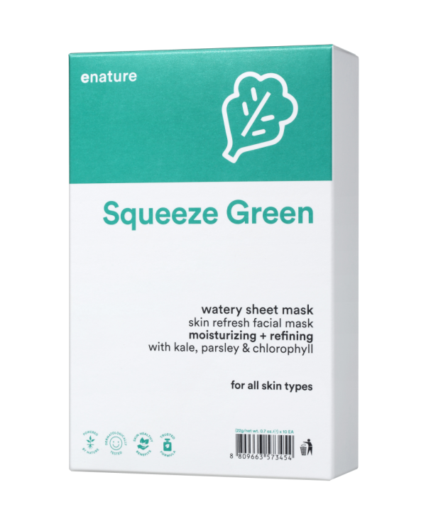 E NATURE Squeeze green watery sheet mask 22g - Image 2