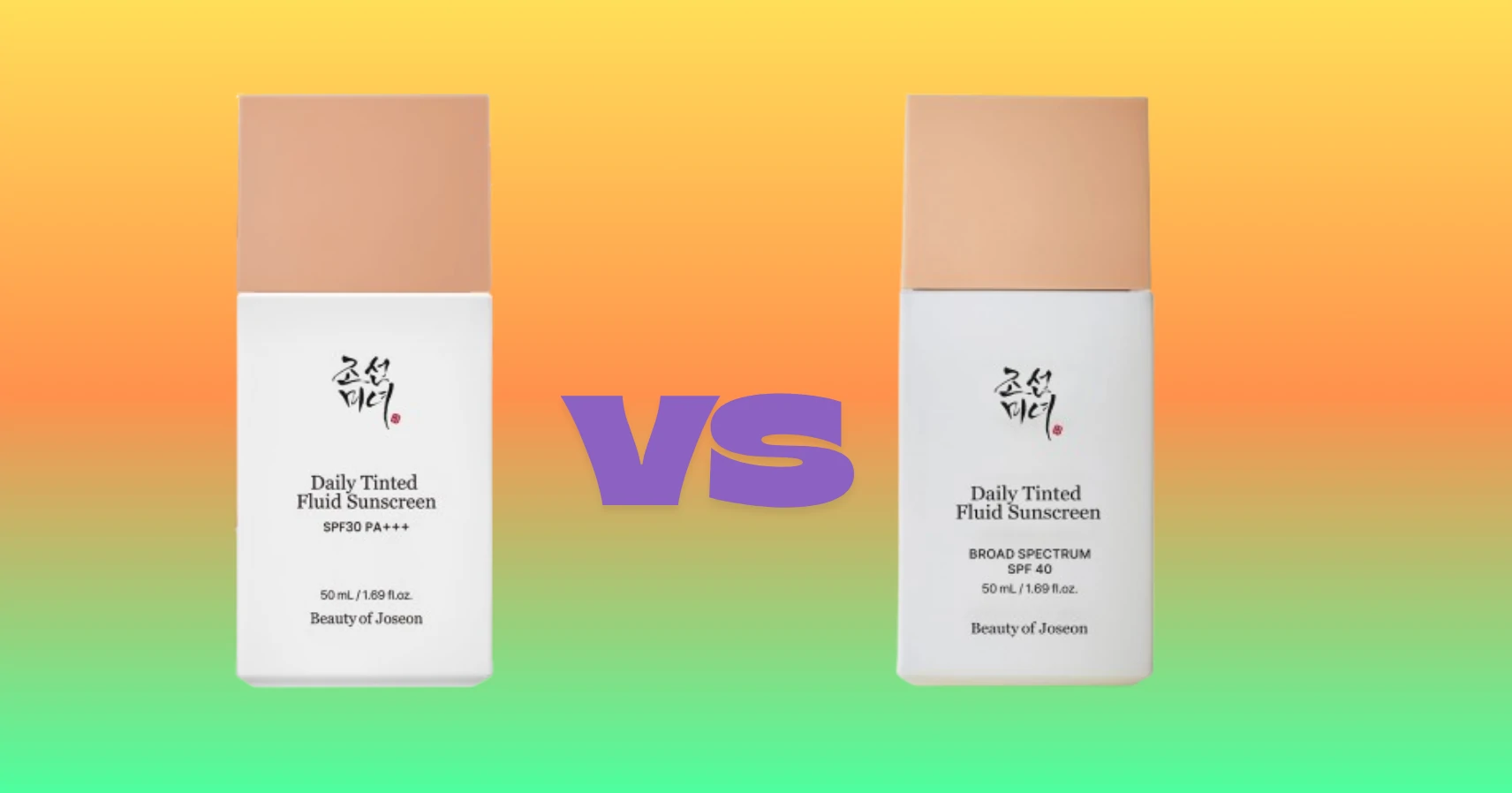 beauty of joseon sun tint fluid sunscreen spf30 vs spf40